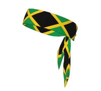 WHJSHOP Pañuelo deportivo con diseño de bandera de Jamaica, diadema casual, elástico, absorbe el sudor, ajustable, antideslizante
