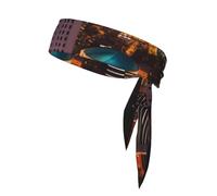 WHJSHOP Pañuelo deportivo con estampado de ciudad nocturna de Las Vegas, absorbe el sudor y es transpirable, diadema de movimiento, pañuelo de doble cara