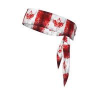 WHJSHOP Pañuelo deportivo de doble cara con estampado de bandera de Canadá retro, secado rápido, ligero, transpirable y ajustable