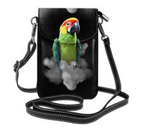 WHJSHOP Parrot In The Smoke Picture - Bolso bandolera pequeño de piel para mujer, impermeable y duradero