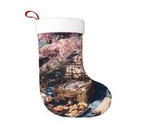 WHJSHOP Picnic Under The Blossoming Trees - Calcetines decorativos de Navidad para decorar durante Halloween, Navidad y Año Nuevo