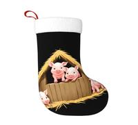 WHJSHOP Piglets in The Straw House - Calcetines decorativos de Navidad para decorar durante Halloween, Navidad y Año Nuevo