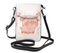 WHJSHOP Pigs Enjoying Music Picture - Bolso cruzado pequeño de cuero para mujer, impermeable y duradero