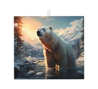 WHJSHOP Polar Bear in Winter - Almohadilla absorbente de cocina, microfibra superabsorbente, antideslizante de gran tamaño