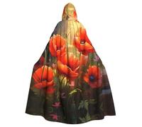 WHJSHOP Poppies in Bloom - Capa con capucha para adultos, sin cremallera, cómoda y duradera para juegos de rol