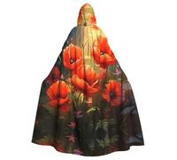 WHJSHOP Poppy Flowers1 Patrón de Halloween con capucha para adultos que garantiza un fácil cuidado y un uso duradero