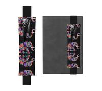 WHJSHOP - Portalápices de piel negra con impresión de elefante colorido, banda elástica ajustable de 8.3 a 1.8 pulgadas para cuadernos, diarios, diario de tapa dura