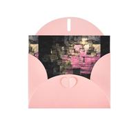 WHJSHOP Purple in the Plaid Prints - Tarjeta de felicitación de papel nacarado de alta calidad, efecto perla de doble cara, sobre de papel perlado con hebilla de amor