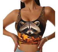 WHJSHOP Raccoon in The Fall Tree Hole - Chaleco deportivo para mujer, para yoga, entrenamiento y fitness, cómodo y transpirable, Negro -, S