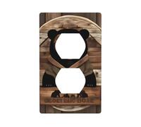WHJSHOP Rustic Lodge Bear Prints - Panel de pared de doble enchufe eléctrico es resistente a los golpes y duradero, 4.5 x 2.75 pulgadas