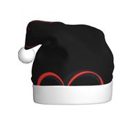 WHJSHOP Sombrero de Navidad abstracto rojo y negro con estampado de corazón para adultos, por lo que es un regalo divertido y duradero para hombres y mujeres