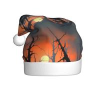 WHJSHOP Sombrero de Navidad con estampado de árbol muerto al atardecer para adultos para hombres y mujeres, diadema para ocasiones festivas