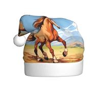 WHJSHOP Sombrero de Navidad con estampado de caballos de dibujos animados para adultos para hombres y mujeres, diadema para ocasiones festivas