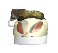 WHJSHOP Sombrero de Navidad con estampado de conejo feliz para adultos, por lo que es un regalo divertido y duradero para hombres y mujeres