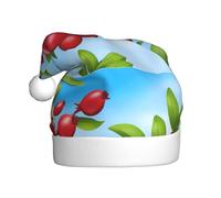 WHJSHOP Sombrero de Navidad con estampado de flores rojas de granada para adultos, por lo que es un regalo divertido y duradero para hombres y mujeres