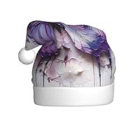 WHJSHOP Sombrero de Navidad con estampado de mariposa y pintura al óleo morada para adultos, por lo que es un regalo divertido y duradero para hombres y mujeres