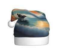 WHJSHOP Sombrero de Navidad con imagen de atardecer en el mar, surf, paisaje marino, para adultos, fiesta de Halloween