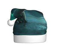 WHJSHOP Sombrero de Navidad con imagen de oso polar en la aurora boreal para adultos para uso en fiestas de Halloween