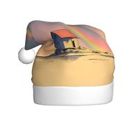 WHJSHOP Sombrero de Navidad con imagen de The House Under the Rainbow para adultos para fiestas de Halloween