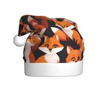 WHJSHOP Sombrero de Navidad con imagen de zorros pequeños de dibujos animados para adultos para fiestas de Halloween