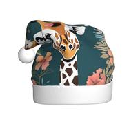 WHJSHOP Sombrero de Navidad con imagen floral de jirafa para adultos para fiestas de Halloween