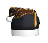 WHJSHOP Sombrero de Navidad de felpa para hombre y mujer, diseño de león pirata conduciendo un barco, gorras de fiesta de Año Nuevo para adultos