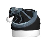 WHJSHOP Sombrero de Navidad de felpa para hombre y mujer, diseño de panda rojo empujando una rueda, gorras de fiesta de Año Nuevo para adultos