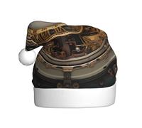 WHJSHOP Sombrero de Navidad de felpa para hombre y mujer, diseño de reloj steampunk, gorras de fiesta de Año Nuevo para adultos