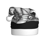 WHJSHOP Sombrero de Navidad estampado de casa de hongos de cuento de hadas para adultos, diseño suave, ligero y esponjoso para hombres y mujeres