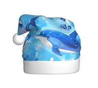WHJSHOP Sombrero de Navidad estampado de delfín del océano mirando a ti para adultos, por lo que es un regalo divertido y duradero para hombres y mujeres