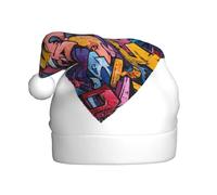 WHJSHOP Sombrero de Navidad estampado de graffiti love para adultos, por lo que es un regalo divertido y duradero para hombres y mujeres