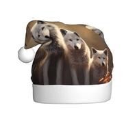 WHJSHOP Sombrero de Navidad estampado de la familia de lobos para adultos, por lo que es un regalo divertido y duradero para hombres y mujeres