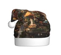 WHJSHOP Sombrero de Navidad estampado de la fortaleza del castillo de hongos para adultos, por lo que es un regalo divertido y duradero para hombres y mujeres
