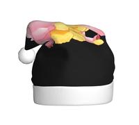 WHJSHOP Sombrero de Navidad impreso con cerdo rosa comiendo papas fritas para adultos, por lo que es un regalo divertido y duradero para hombres y mujeres