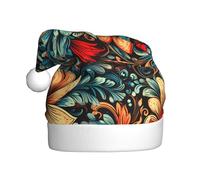 WHJSHOP Sombrero de Navidad impreso con patrón de nación de flores para adultos, por lo que es un regalo divertido y duradero para hombres y mujeres