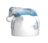 WHJSHOP Sombrero de Navidad impreso con silueta de ciudad futura para adultos, por lo que es un regalo divertido y duradero para hombres y mujeres