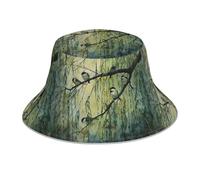 WHJSHOP - Sombrero reflectante con estampado de pájaros que cantan en el sauce, transpirable, para hombres y mujeres, para viajes, camping, color negro