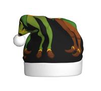 WHJSHOP Sombreros de Navidad de felpa con patrón de elfo tomados de la mano para hombres y mujeres, gorras de fiesta de Año Nuevo para adultos