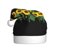 WHJSHOP Sombreros de Navidad de felpa para hombres y mujeres con diseño de girasoles junto al arco iris, gorras de fiesta de Año Nuevo para adultos