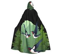 WHJSHOP Swallows In The Forest Picture Halloween - Capa con capucha para hombre y mujer, para juegos de rol