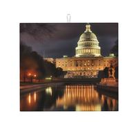WHJSHOP Tapete absorbente para encimera de cocina con estampado The United States Capitol at Night: antideslizante, reversible, tapete de secado de platos, regalo para nuevos hogares, renovaciones