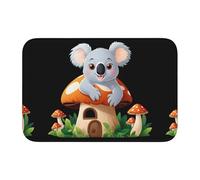 WHJSHOP Tapete de piso con borde de bloqueo de 101,6 x 152,4 cm, estampado Koala In The Mushroom House, absorbente de agua y antideslizante, suave y cómodo para baño y cocina