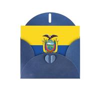 WHJSHOP Tarjeta de felicitación azul con patrón de bandera de Ecuador de 4 x 6 pulgadas para Navidad, cumpleaños infantiles, día de San Valentín, aniversarios de boda e invitaciones de fiesta