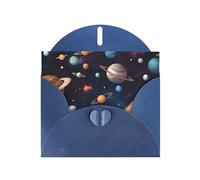 WHJSHOP Tarjeta de felicitación azul del universo galaxia con patrón del espacio exterior de 4 x 6 pulgadas para Navidad, cumpleaños infantiles, día de San Valentín, aniversarios de boda e