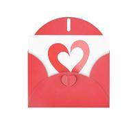 WHJSHOP Tarjeta de felicitación con estampado de corazón rosa degradado, papel nacarado premium, efecto perla de doble cara, sobre de papel perlado con hebilla de amor