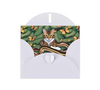 WHJSHOP Tarjeta de felicitación con impresión de la historia de la serpiente y el gato - Papel nacarado premium, efecto perla de doble cara, sobre de papel perla con hebilla de amor