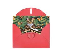 WHJSHOP Tarjeta de felicitación con impresión de la historia de la serpiente y el gato - Papel nacarado premium, efecto perla de doble cara, sobre de papel perla con hebilla de amor