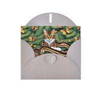 WHJSHOP Tarjeta de felicitación con impresión de la historia de la serpiente y el gato - Papel nacarado premium, efecto perla de doble cara, sobre de papel perla con hebilla de amor