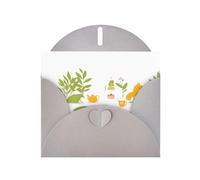 WHJSHOP Tarjeta de felicitación gris con impresión de fiesta de té de animales de jardín, perfecta para el día de San Valentín, aniversario de boda e invitaciones de fiesta