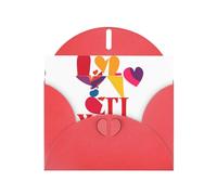 WHJSHOP Tarjeta de felicitación roja colorida con impresión de confesión de amor, perfecta para el día de San Valentín, aniversario de boda e invitaciones de fiesta